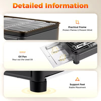 Portable Gas Stove Burner Butane BBQ Camping Gas Cooker With Non Stick Plate Black with Fish Pan and Lid