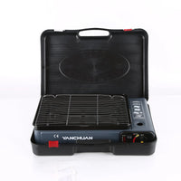 Portable Gas Stove Burner Butane BBQ Camping Gas Cooker With Non Stick Plate Black without Fish Pan and Lid