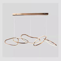 Nordic Minimalist Rose Gold LED Pendant Light Adjustable Modern Ring Chandelier 150cm