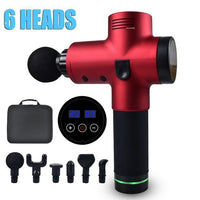 POWERFUL 6 Heads LCD Massage Gun Percussion Vibration Muscle Therapy Deep Tissue Silver