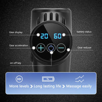 POWERFUL 6 Heads LCD Massage Gun Percussion Vibration Muscle Therapy Deep Tissue Silver