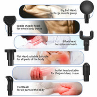 POWERFUL 6 Heads LCD Massage Gun Percussion Vibration Muscle Therapy Deep Tissue Silver