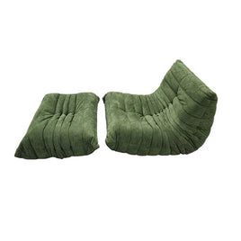 High Back Single Fireside Togo Sofa Chair Cozy Lounge Chair with Ottoman High Density Sponge Multiple Colors Comfortable and Durable (Green)