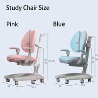 Solid Rubber Wood Height Adjustable Children Kids Ergonomic Study Chair Pink Only AU