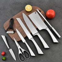 Stainless Steel 8PC Kitchen Chef Knife Block Set Knives Scissor Sharpener AU