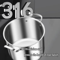 316 Stainless Steel 2.5mm Thick Soup Pot 28cm Inner Diameter Healthy Cooking