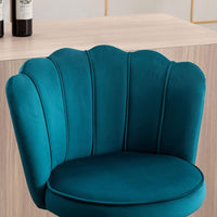 Swivel Bar Stools Bar Height Set of 2 Adjustable Upholstered Counter Barstool Velvet Bar Chairs with Back/Gold Base for Kitchen Island/Bar/Cafe-Teal Blue