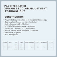 2 PCS LED DOWNLIGHT KIT 90MM NON DIM 10W 3 COLOR IN 1 WARM WHITE COOL WHITE DAY LIGHT TRI COLOR