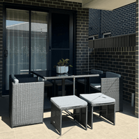 Horrocks 8 Seater Outdoor Dining Set-Black