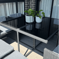 Horrocks 8 Seater Outdoor Dining Set-Black