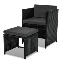 Horrocks 8 Seater Outdoor Dining Set-Black