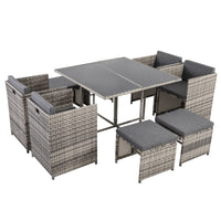 Horrocks 8 Seater Outdoor Dining Set-Grey