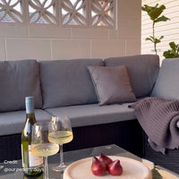 8PCS Outdoor Furniture Modular Lounge Sofa Lizard-Black