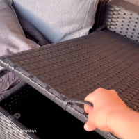 8PCS Outdoor Furniture Modular Lounge Sofa Lizard-Black