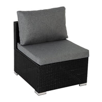 8PCS Outdoor Furniture Modular Lounge Sofa Lizard-Black