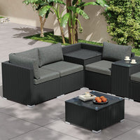 Modular Outdoor Lounge Set-9pcs Sofa, Armchairs and Coffee Table