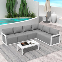 Alfresco Contemporary All-Weather Lounge Set   Charcoal Grey