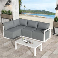 Four-Seat Alfresco Harmony Set   Charcoal Grey