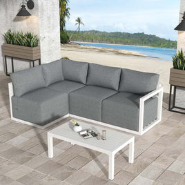 Four-Seat Alfresco Harmony Set   Charcoal Grey