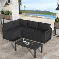 Four-Seat Alfresco Harmony Set - Charcoal Grey