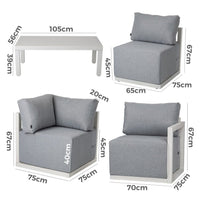 Four-Seat Alfresco Harmony Set - Charcoal Grey