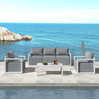 Alfresco 5-Seater Deep-Seated Patio Set - White