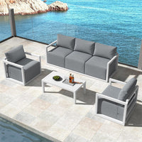 Alfresco 5-Seater Deep-Seated Patio Set - White