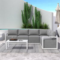 Alfresco Contemporary All-Weather Lounge Set - White