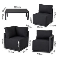 Alfresco Contemporary All-Weather Lounge Set - White