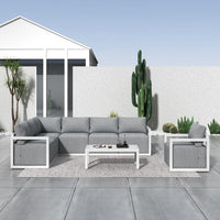Alfresco 7-Seat Garden Lounge Set - White