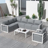 Alfresco 7-Seat Garden Lounge Set - White