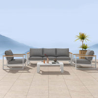 5 Seater Grandeur Lounge Suite - Charcoal Grey