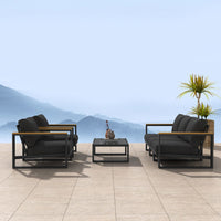 5 Seater Grandeur Lounge Suite - Charcoal Grey