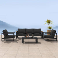 5 Seater Grandeur Lounge Suite - Charcoal Grey