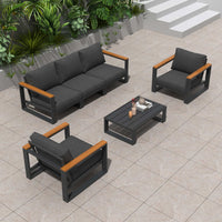 5 Seater Grandeur Lounge Suite - Charcoal Grey
