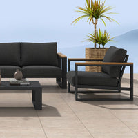 5 Seater Grandeur Lounge Suite - Charcoal Grey