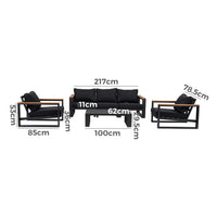 5 Seater Grandeur Lounge Suite – Charcoal Grey