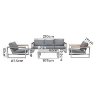 5 Seater Grandeur Lounge Suite – Charcoal Grey