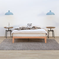 Warm Wooden Natural Bed Base Frame – Double