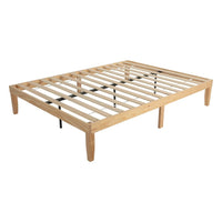 Warm Wooden Natural Bed Base Frame – Queen