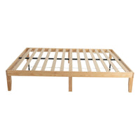 Warm Wooden Natural Bed Base Frame – Queen