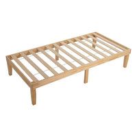 Single Size Warm Wooden Natural Bed Base Frame – Single