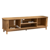 160cm Ribbed Natural Entertainment Unit