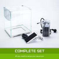 Aquarium Starfire Glass Fish Tank Set Filter Pump 16L