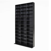 Adjustable Shelves CD DVD Bluray Media Book Storage Cupboard BLACK