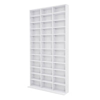 Adjustable Shelves CD DVD Bluray Media Book Storage Cupboard WHITE