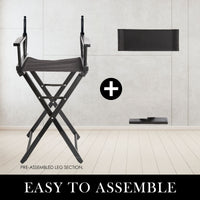 2X Director Movie Folding Tall Chair 76cm DARK HUMOR