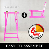 Director Movie Folding Tall Chair 76cm PINK HUMOR