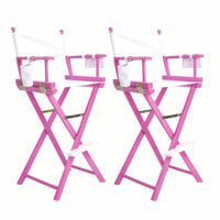 2X Director Movie Folding Tall Chair 76cm PINK HUMOR