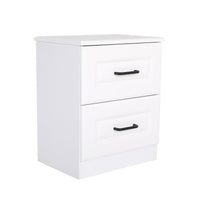 Bedside Table Side Storage Cabinet Nightstand Bedroom 2 Drawer KEVA WHITE